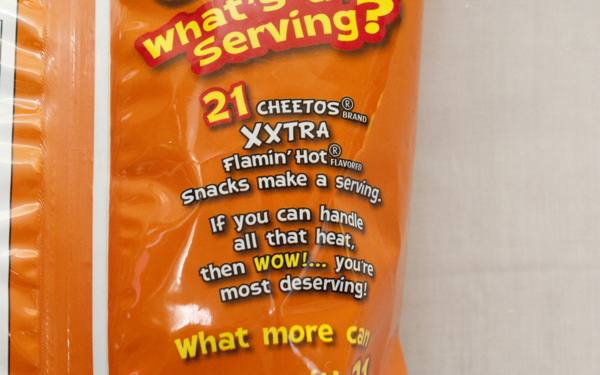 Closeup of Cheetos bag