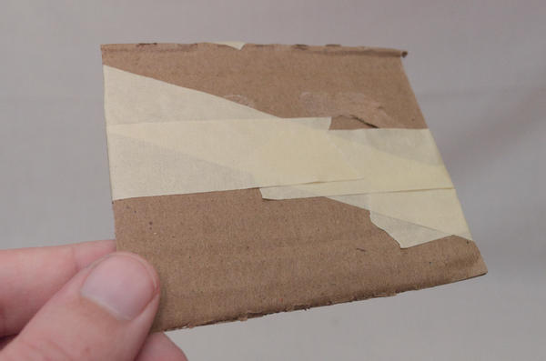 Piece of cardboard taped