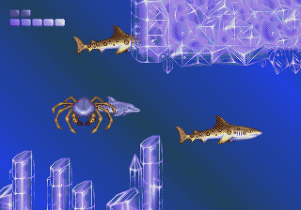 Ecco being attacked by crabs