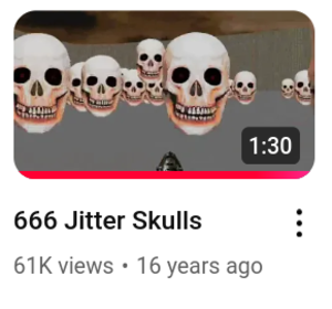 Screenshot of a YouTube video titled 666 Jitter Skulls.