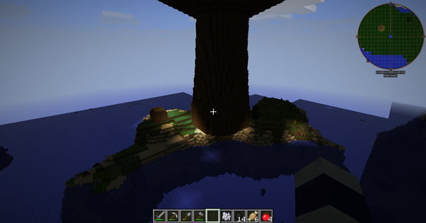 The base of the tree; it is enormous