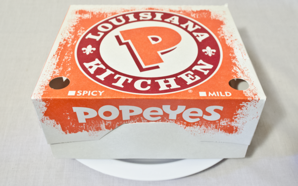 A closed Popeyes box.