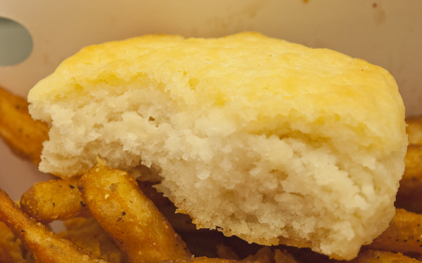 A Popeyes biscuit.