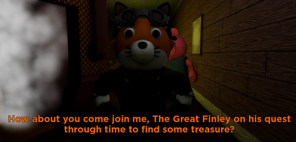 Finley, a bobble-headed anthropomorphic fox, invites you to join him on a quest.