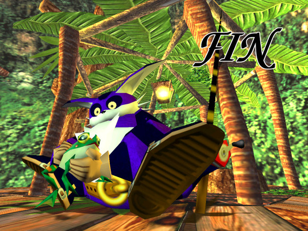 Big the Cat's ending screen, showing him holding Froggy