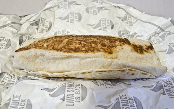 The Quesarito out of its wrapper