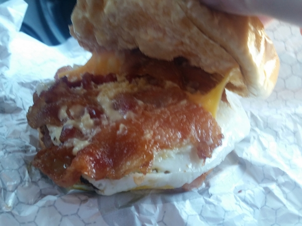 The inside of the burger