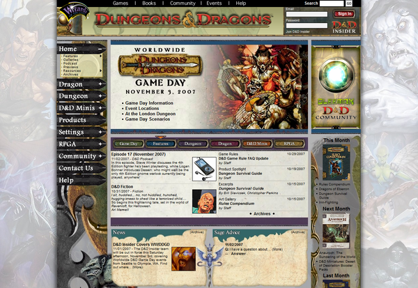 The main page, from 2007