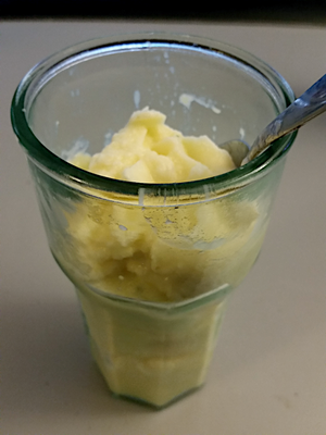 A cup of homemade Dole Whip