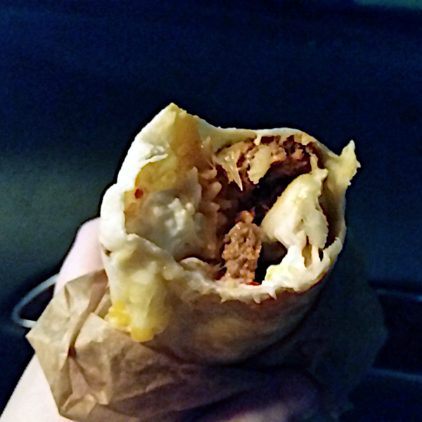 The inside of the burrito