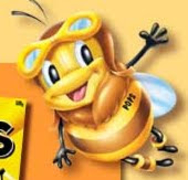 A similar bee mascot