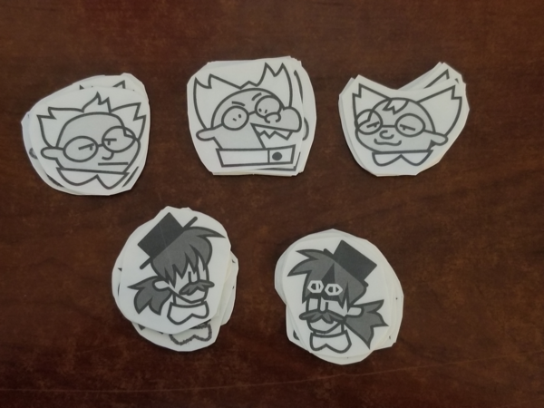 The finished stickers, all cut out by hand.