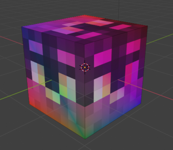 The final cube, with textures